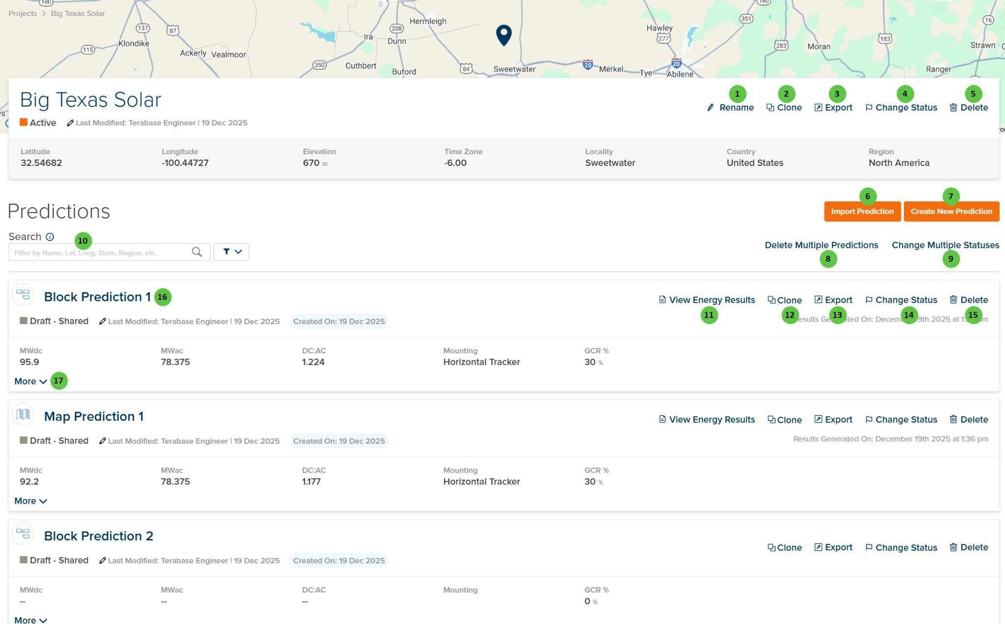 Predictions Management Page