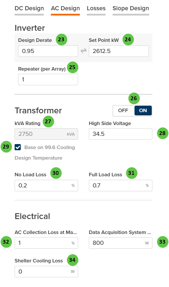 Power Plant Parameters AC Design