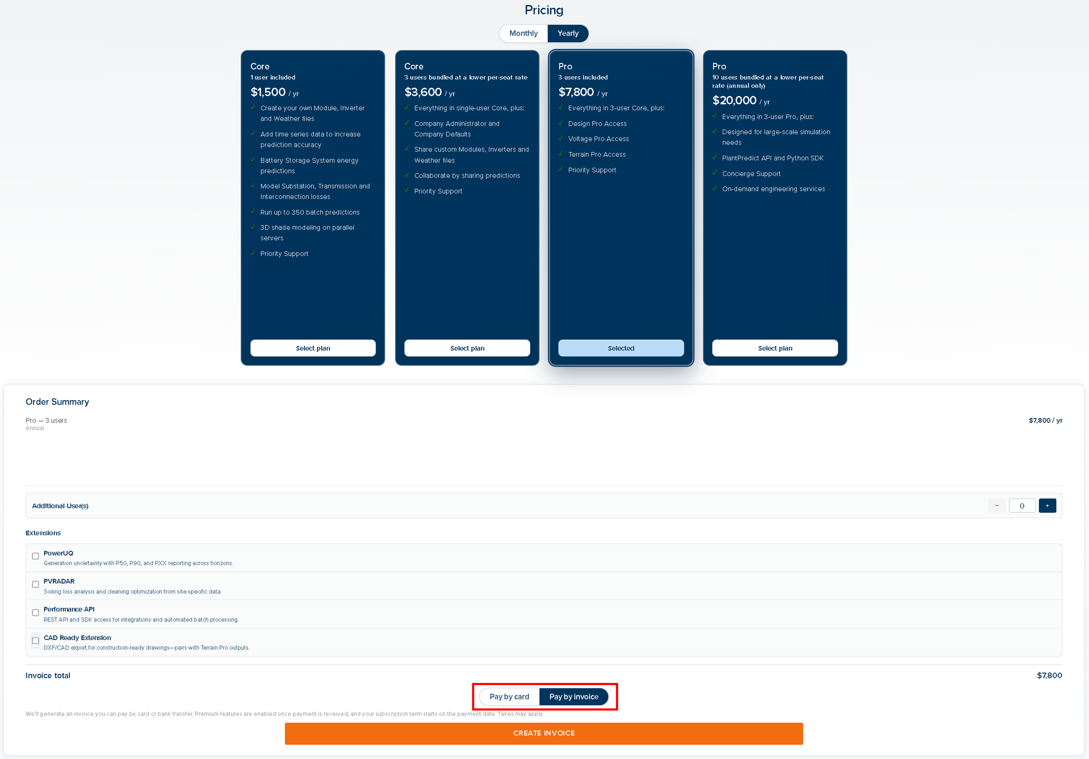 Pay by invoice option in self-checkout