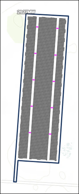 Layout with PCS duplicated to eastern access road