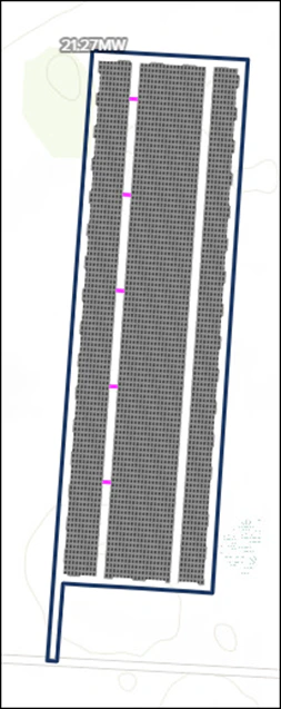 Layout after azimuth adjustment to 94 degrees