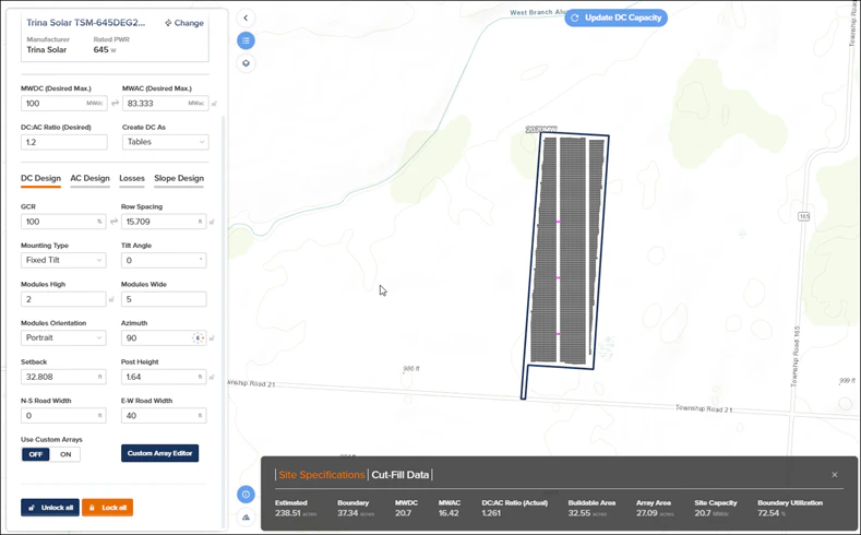 MapBuilder parameters and initial layout