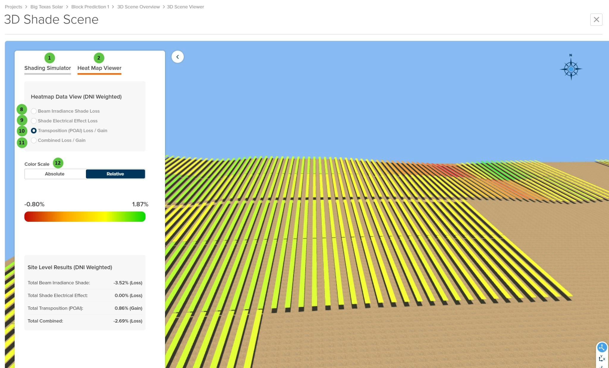 3D Shade Scene Heat Map Viewer
