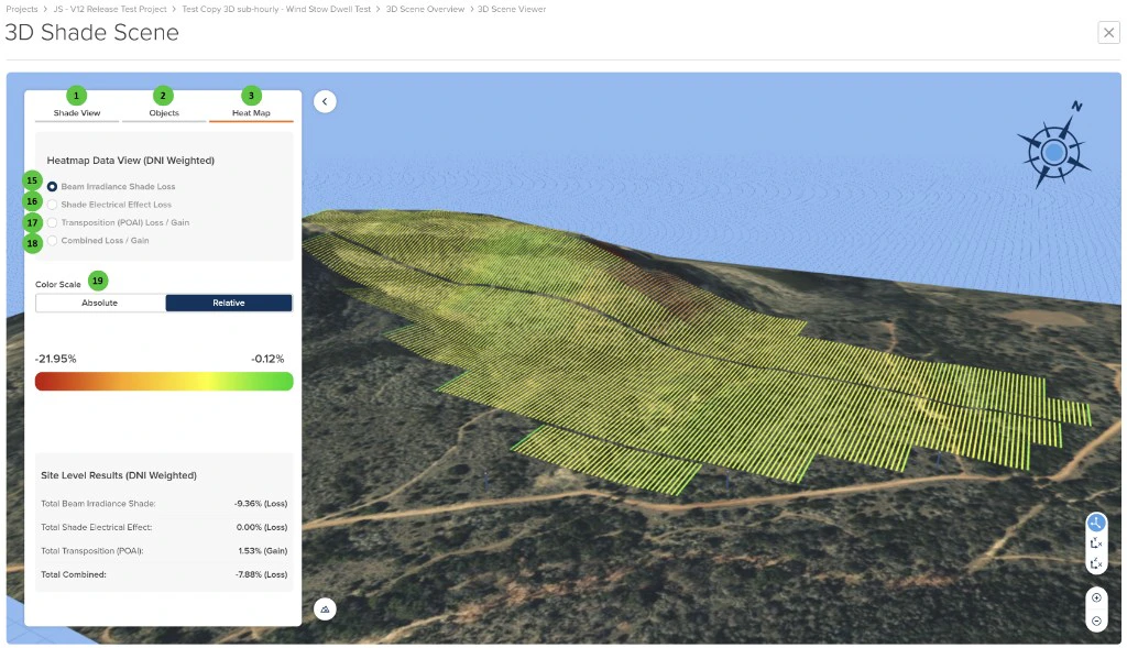 3D Shade Scene Heat Map