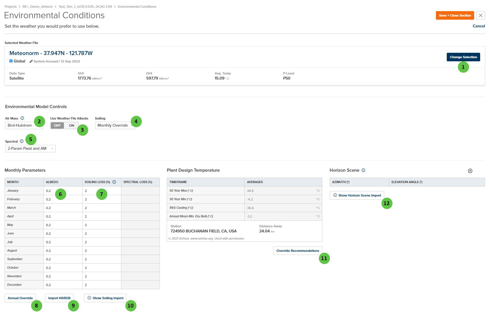 Environmental Conditions - PlantPredict