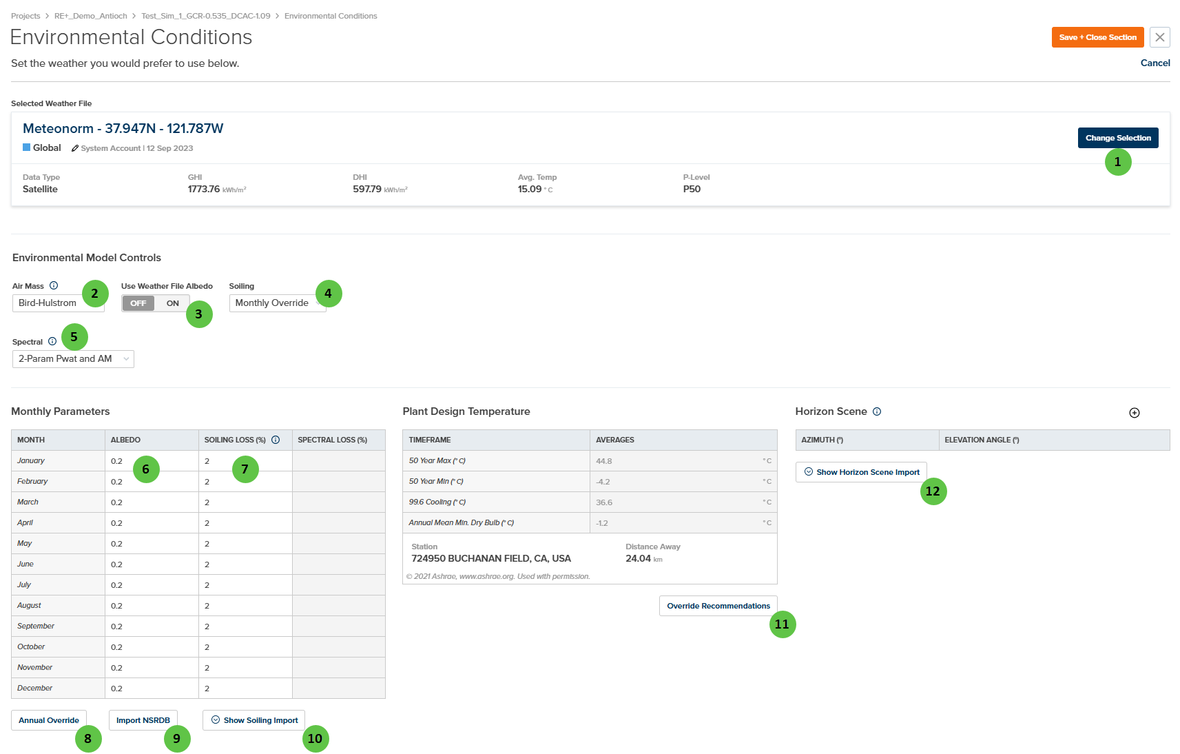 Environmental Conditions Page