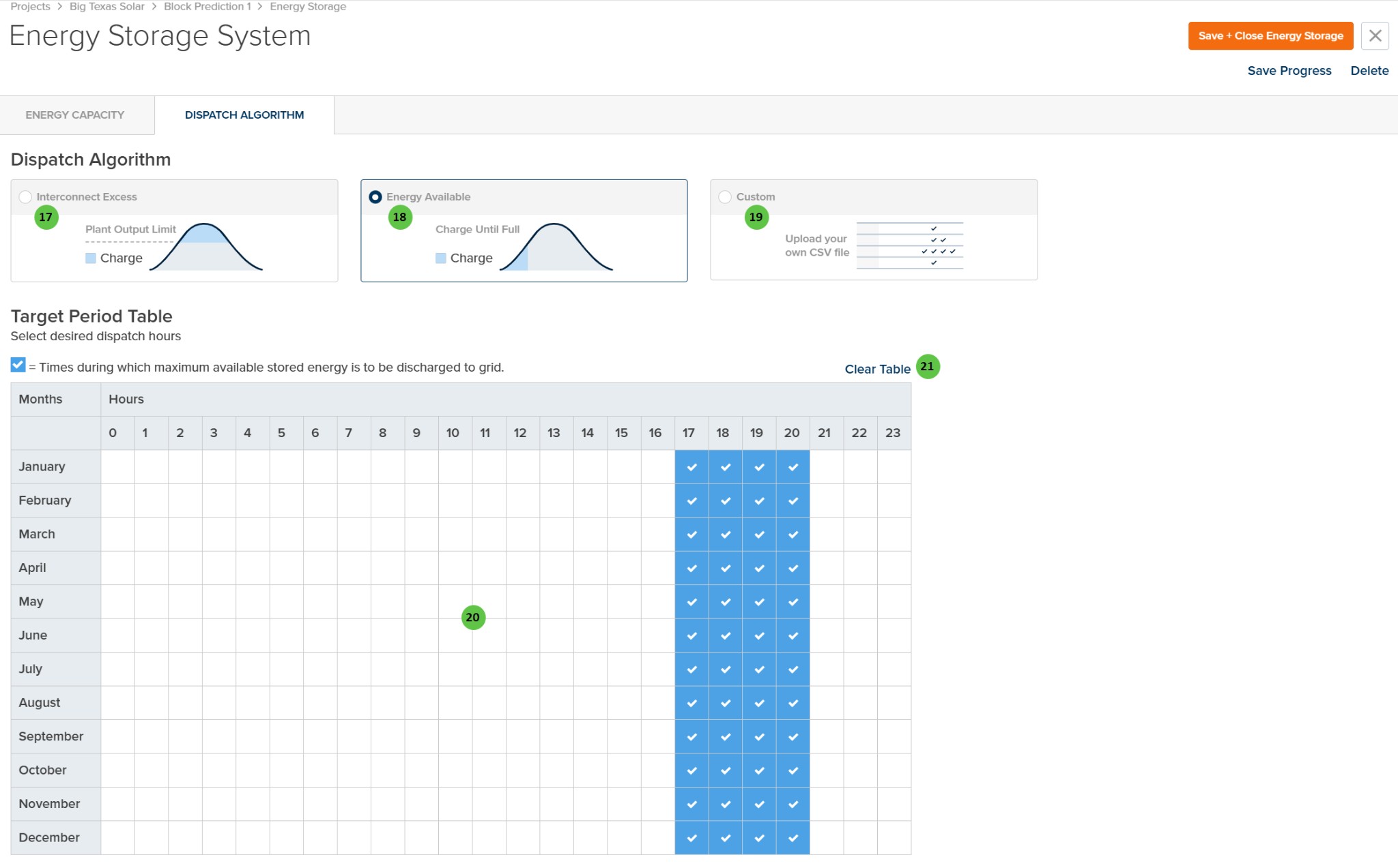 Energy Storage System - PlantPredict