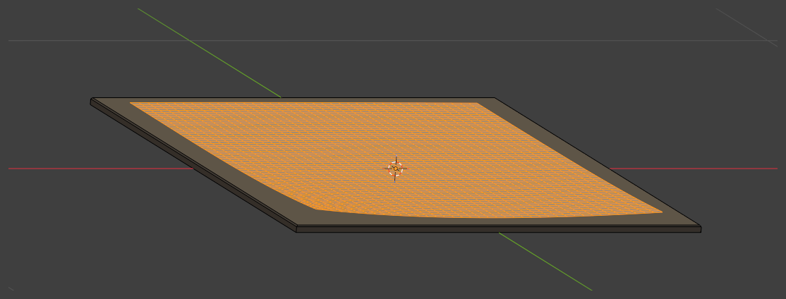 Poster board mesh in Blender with the paper face selected