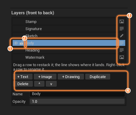 The Inkwell Page Editor Layers panel