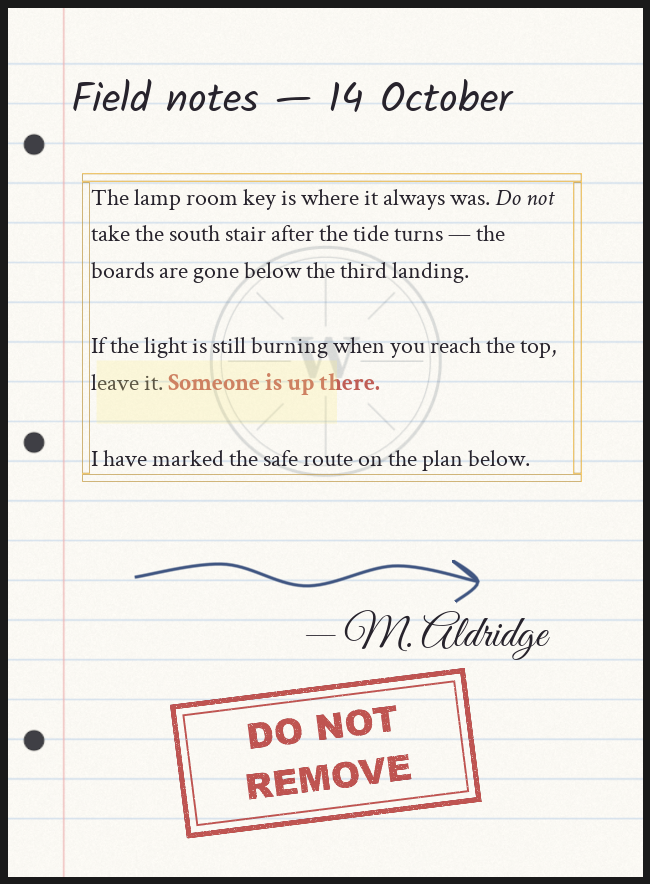 The page surface in Text mode with the selected text box outlined