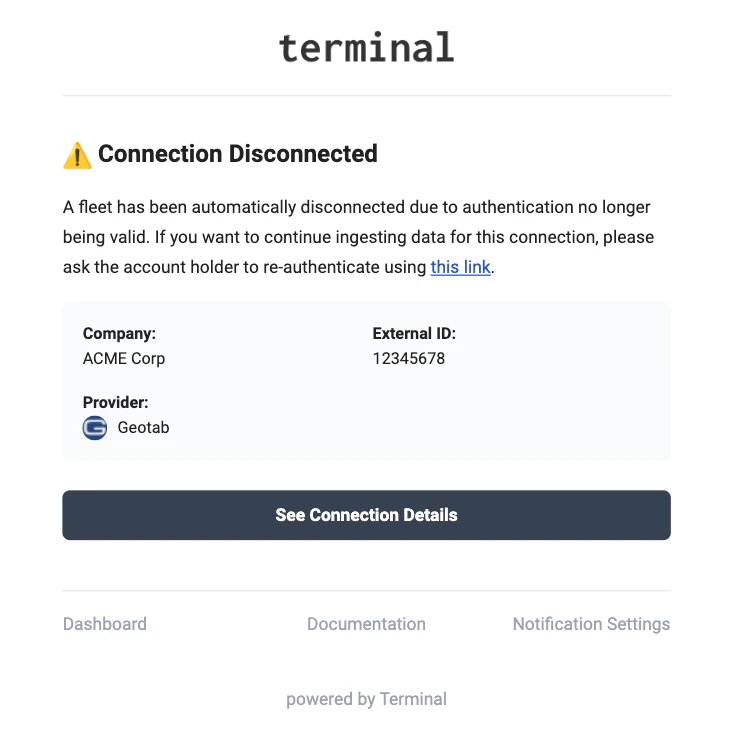 Disconnected Connections - Terminal