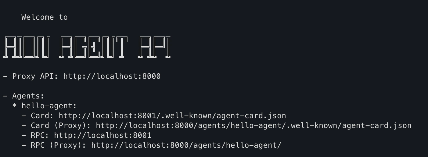 Aion Agent API interface