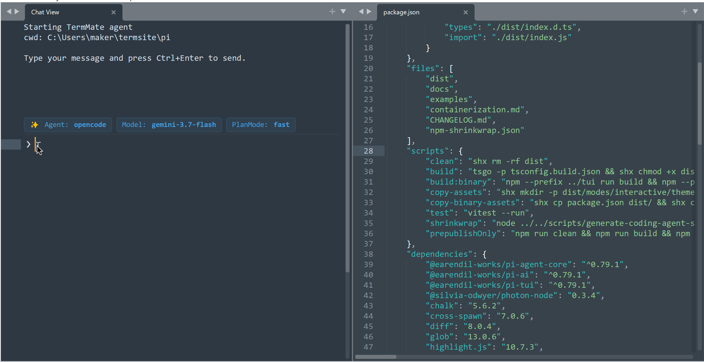 Dedicated Split Chat Pane