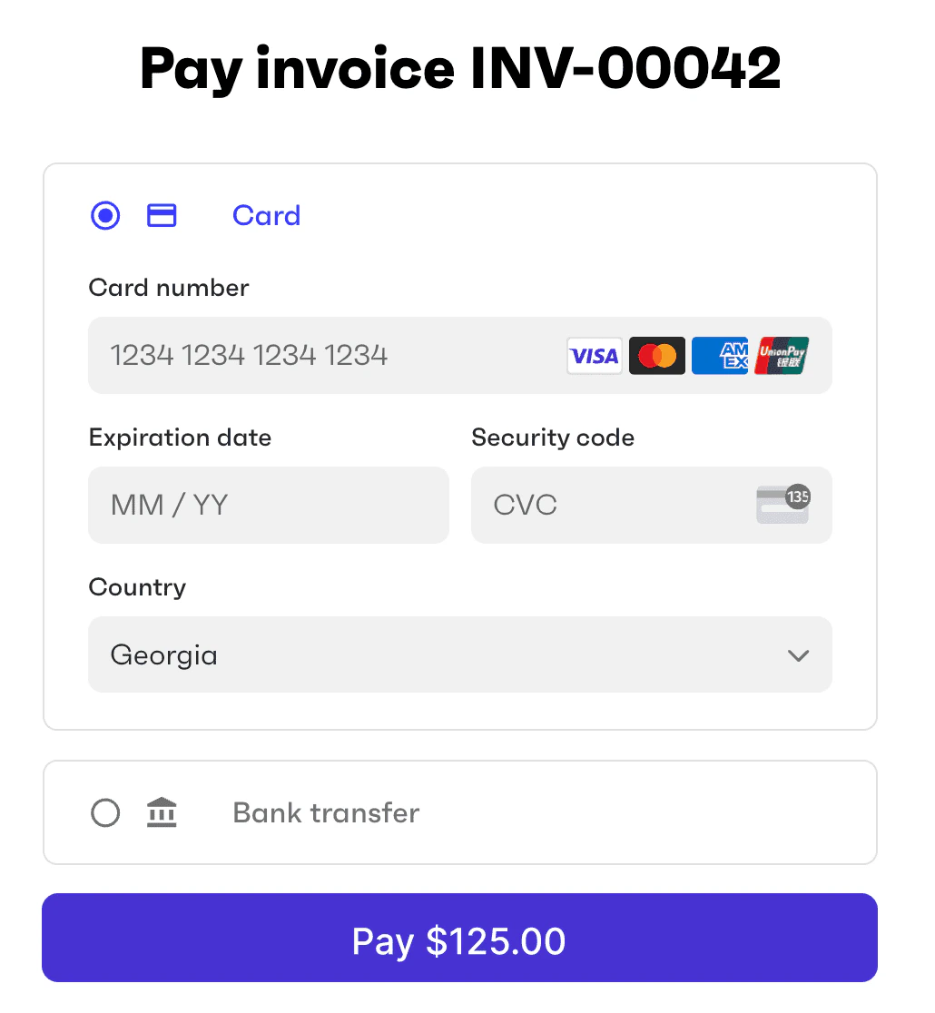 Tesouro Payment component