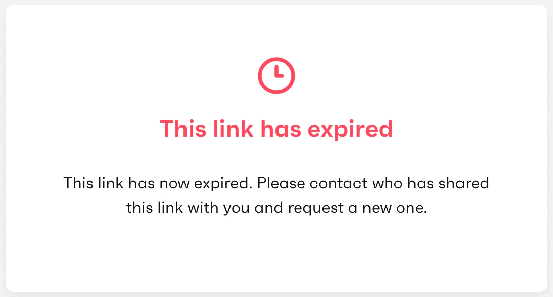 Expired payment link page