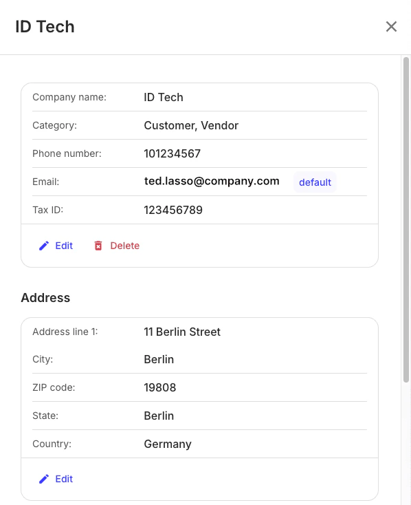CounterpartDetails component preview