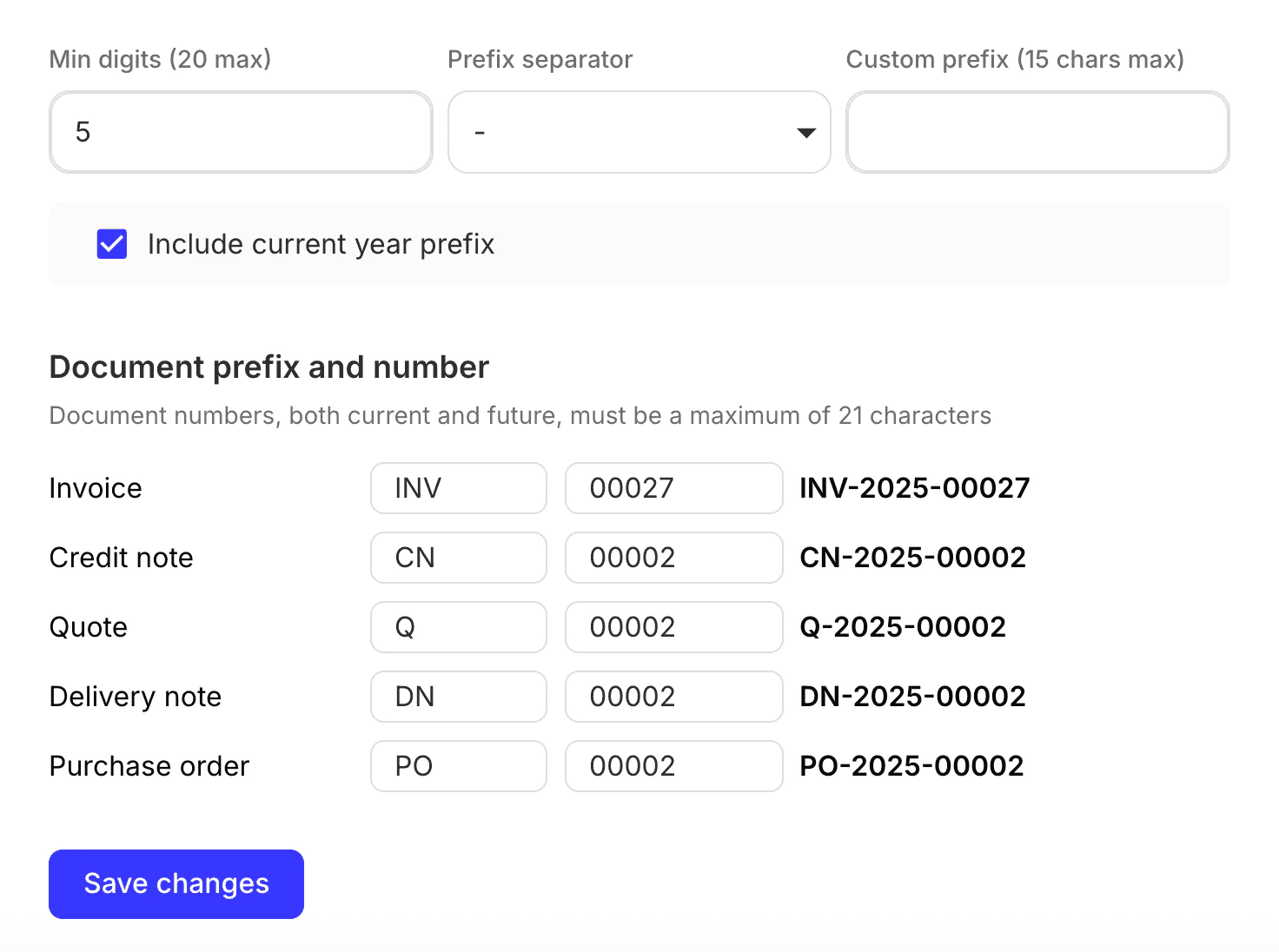 DocumentNumber component preview
