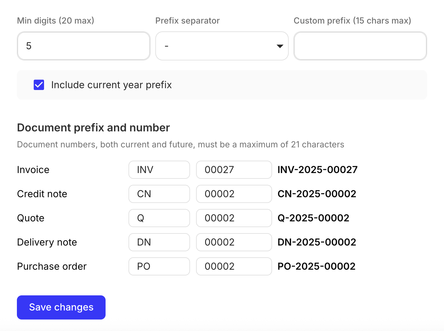 DocumentNumber component preview