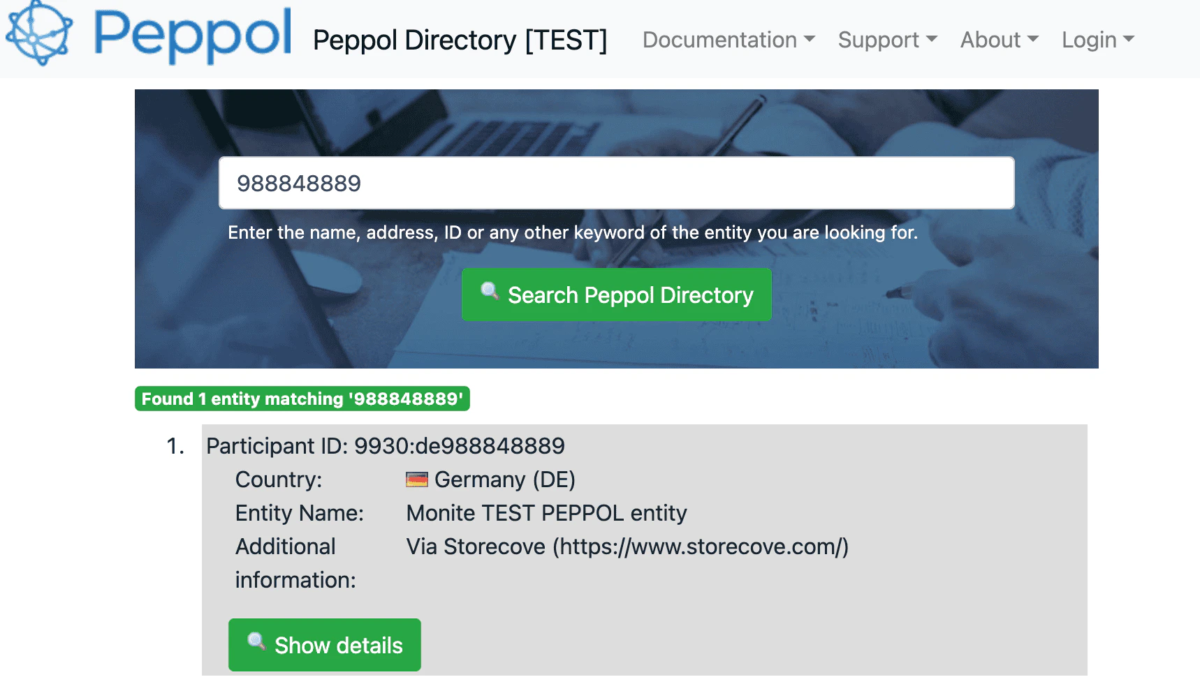 Organization information in the PEPPOL directory