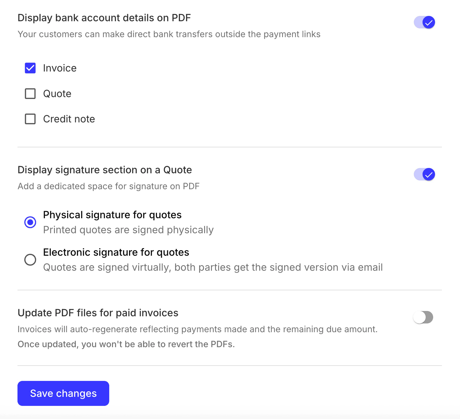 OtherSettings component preview