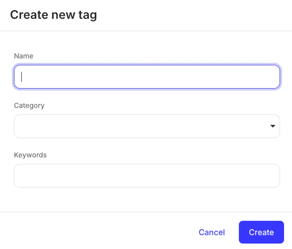 TagFormModal component preview