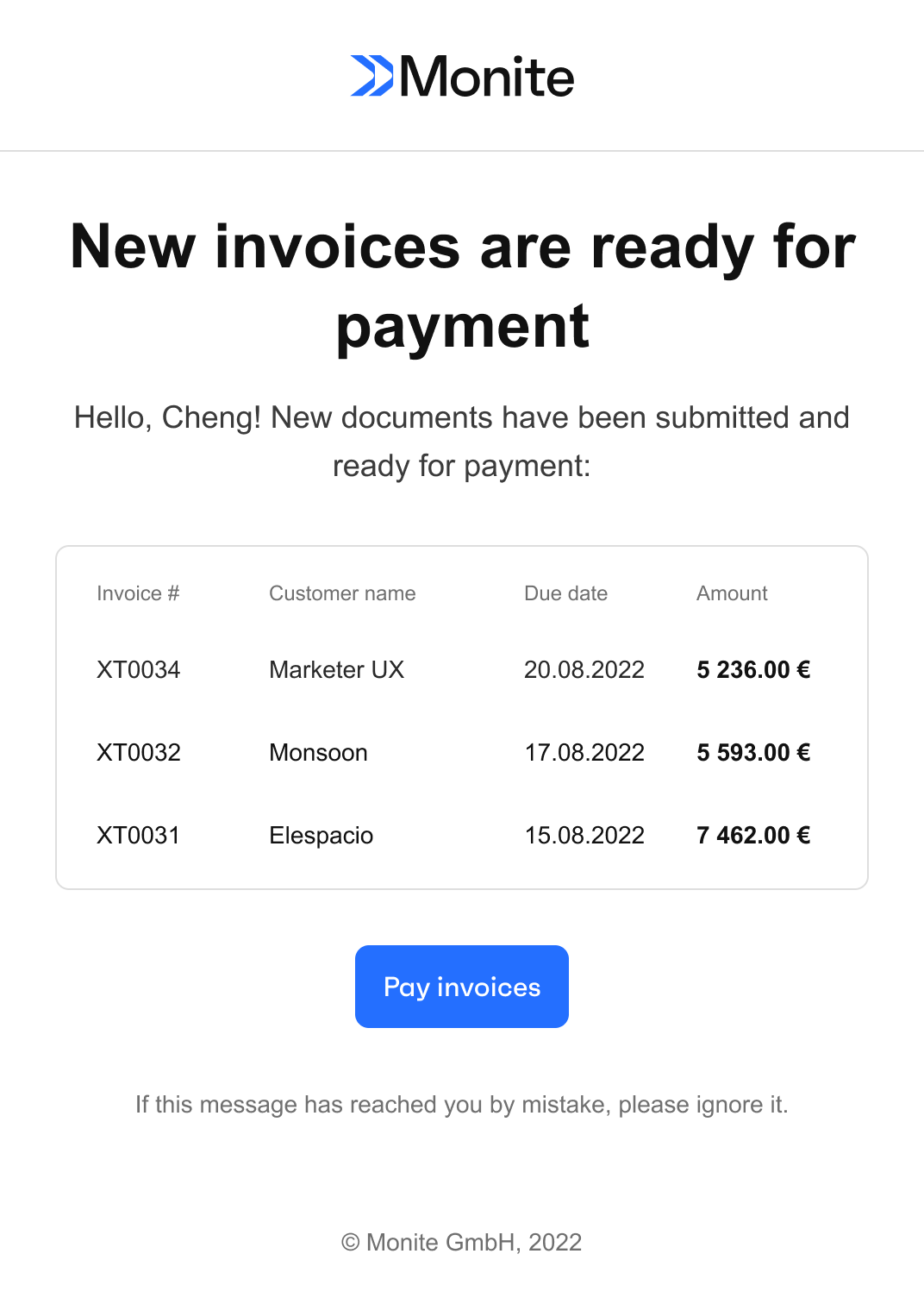 Monite's system template sample