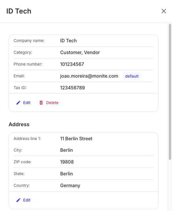 CounterpartDetails component preview