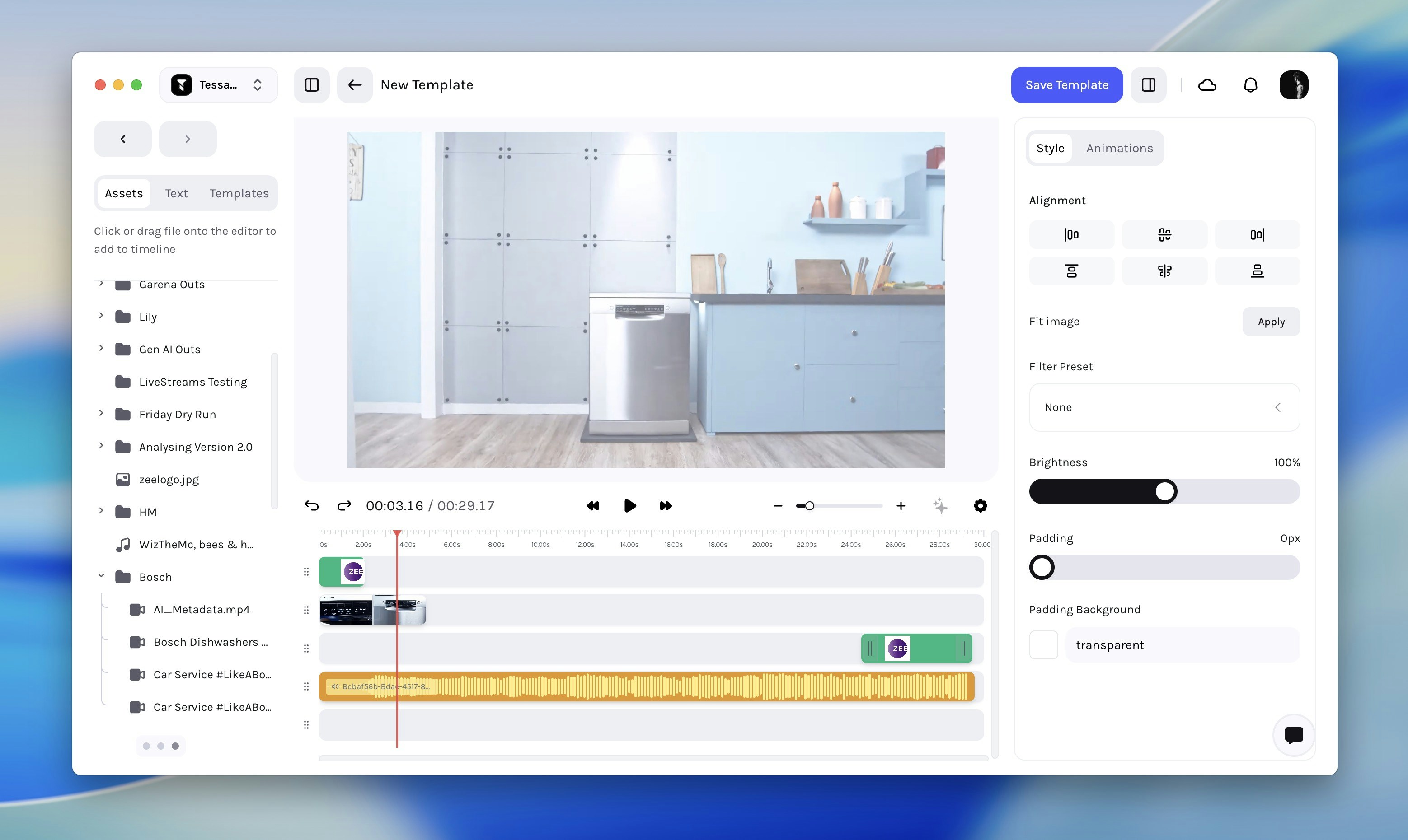 Creating an AI video template