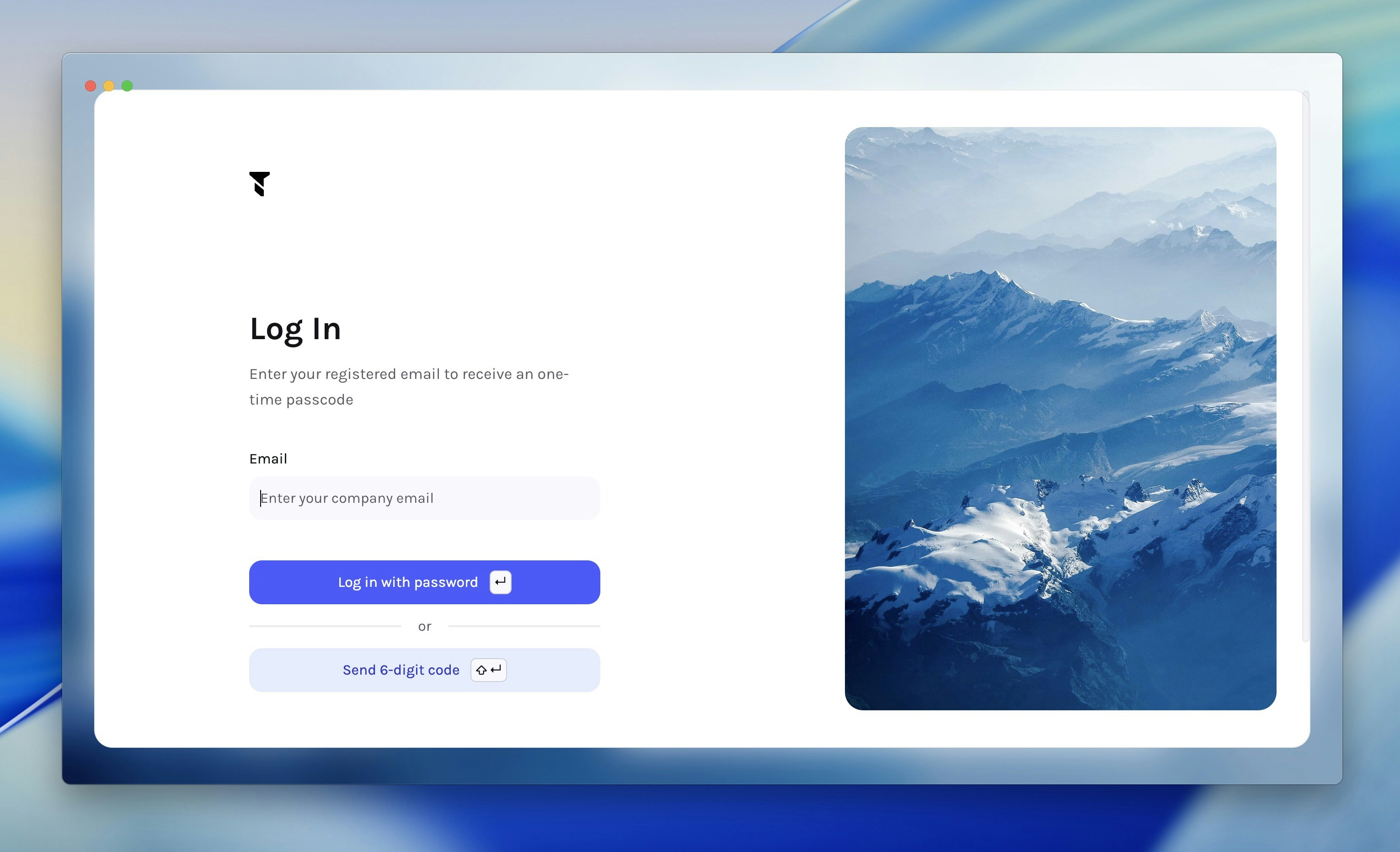 Login page screenshot