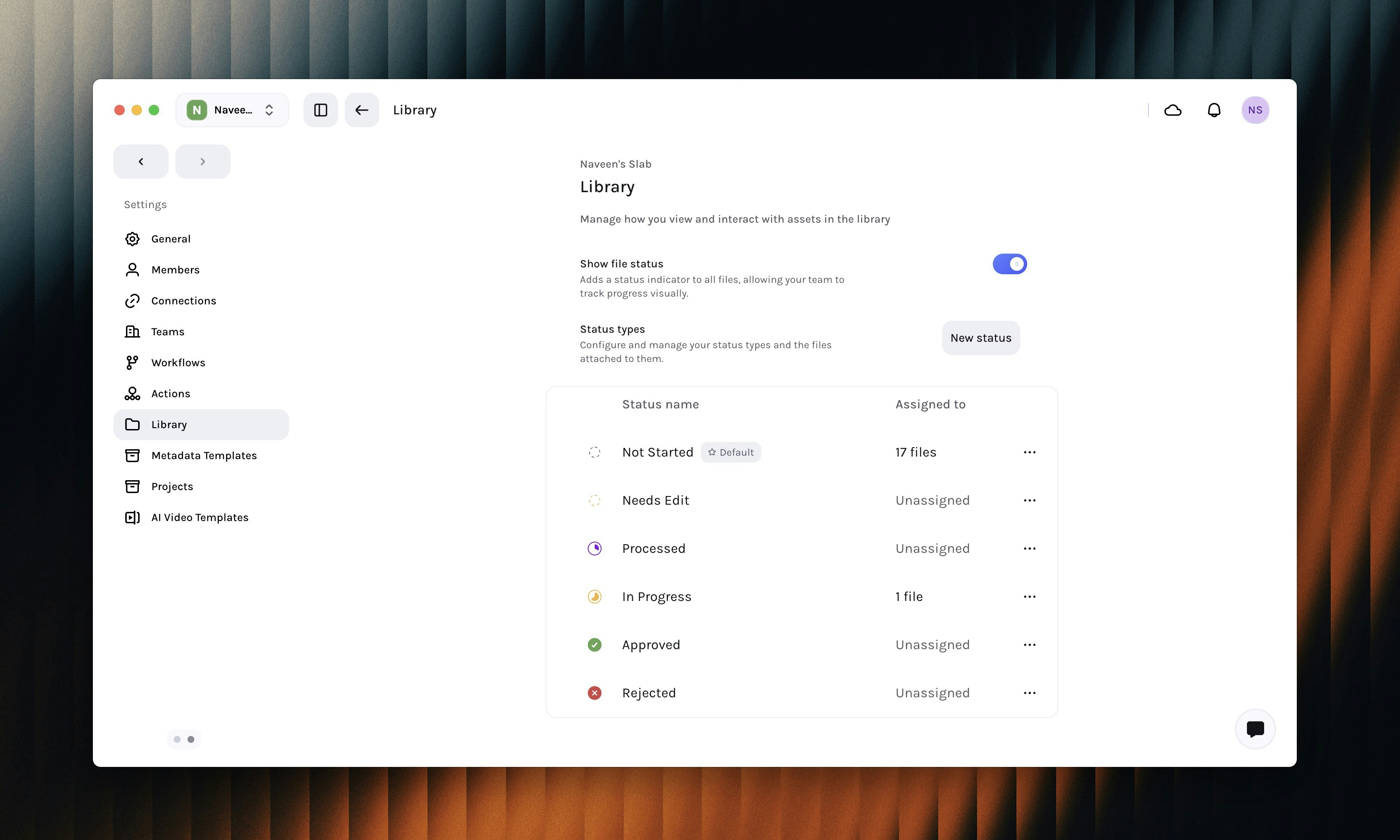 Configuring custom statuses