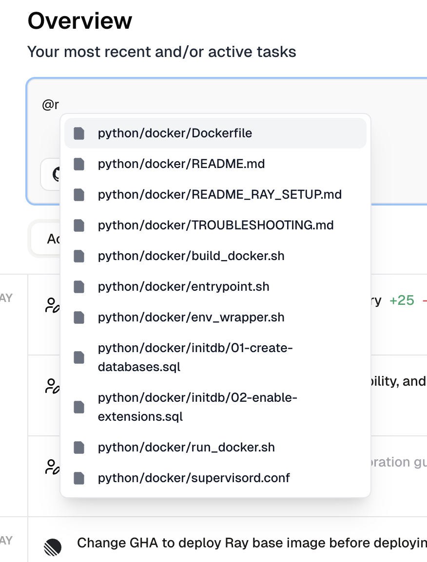 File Mentions Autocomplete