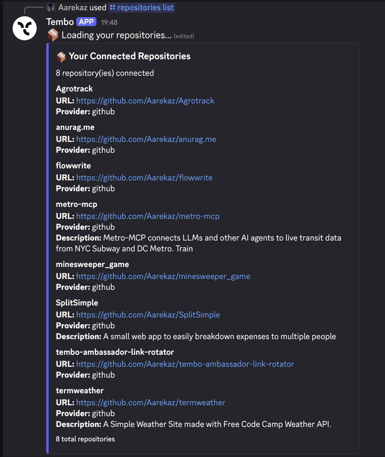 Discord repository list