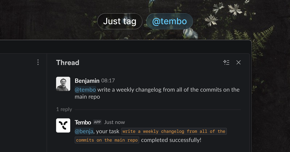 Iterate with @tembo