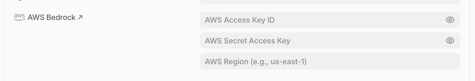 AWS Bedrock settings in Tembo
