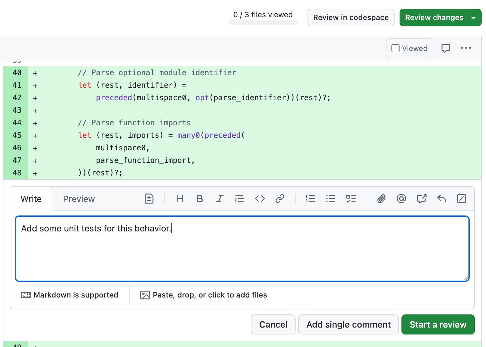 GitHub Review Interface