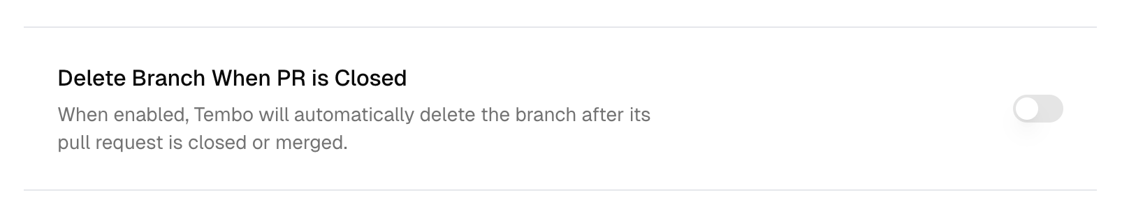 Branch Deletion Setting