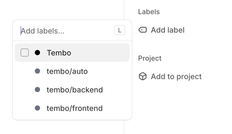 Linear label selection