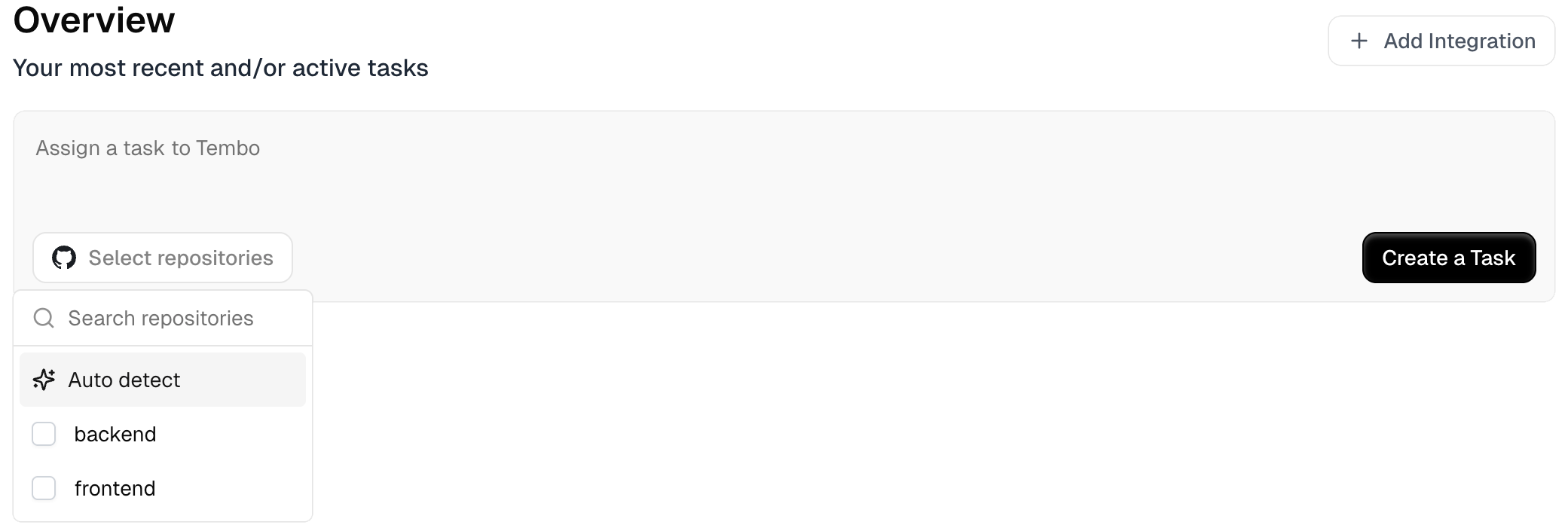 Task input