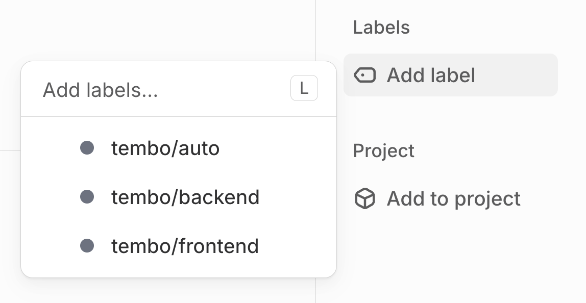 Linear label selection