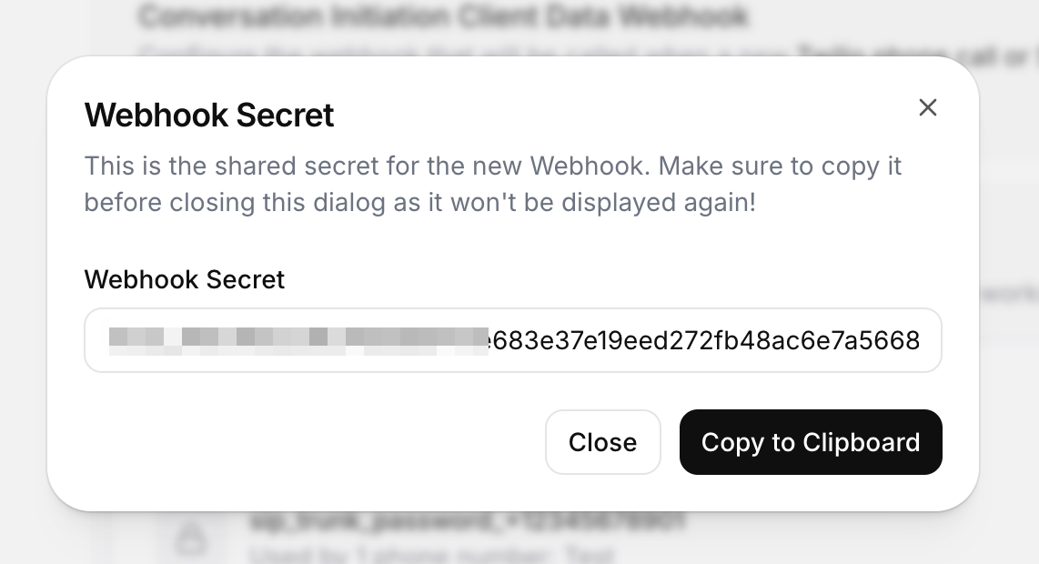 Webhook secret