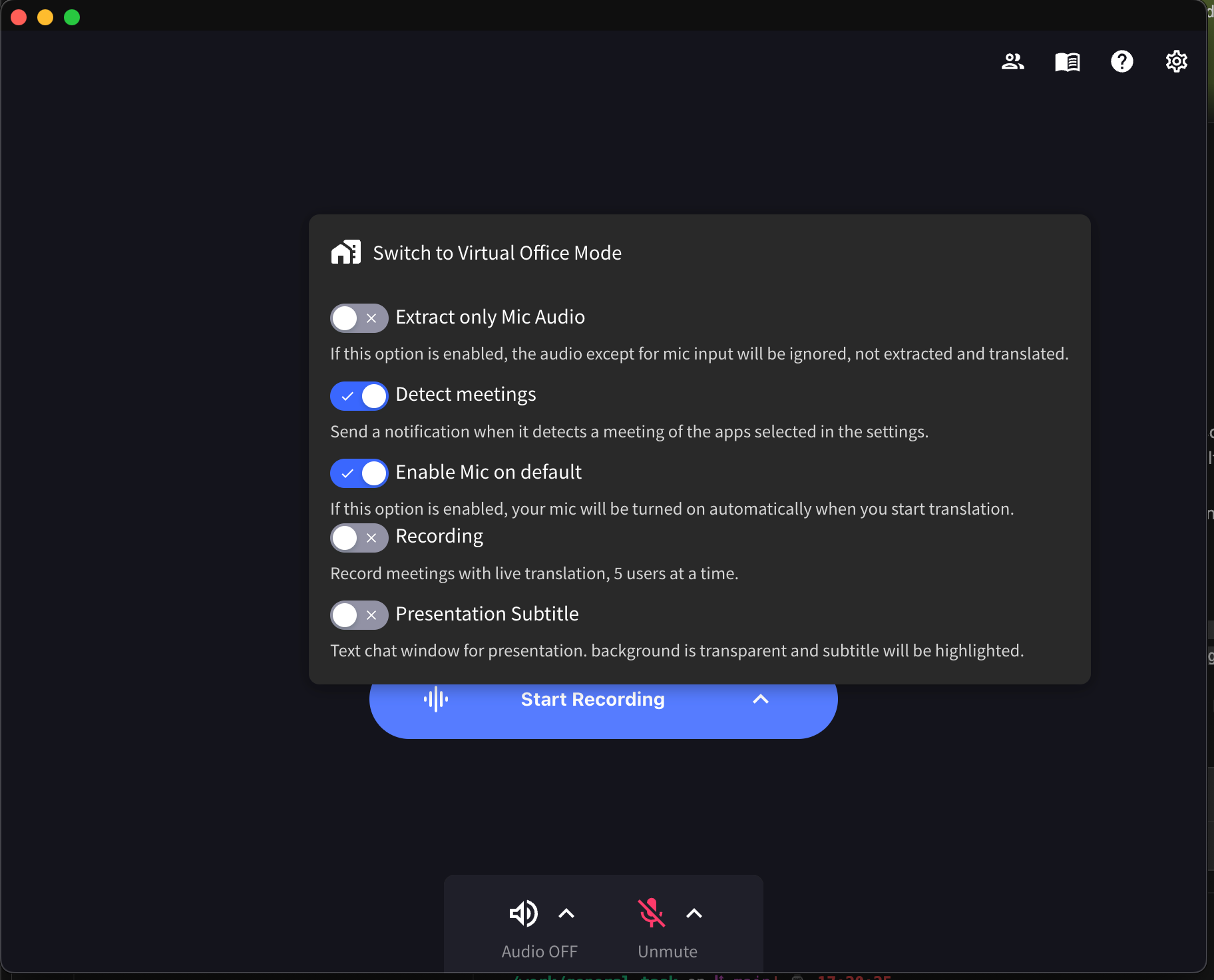 Switch to Virtual Office Mode