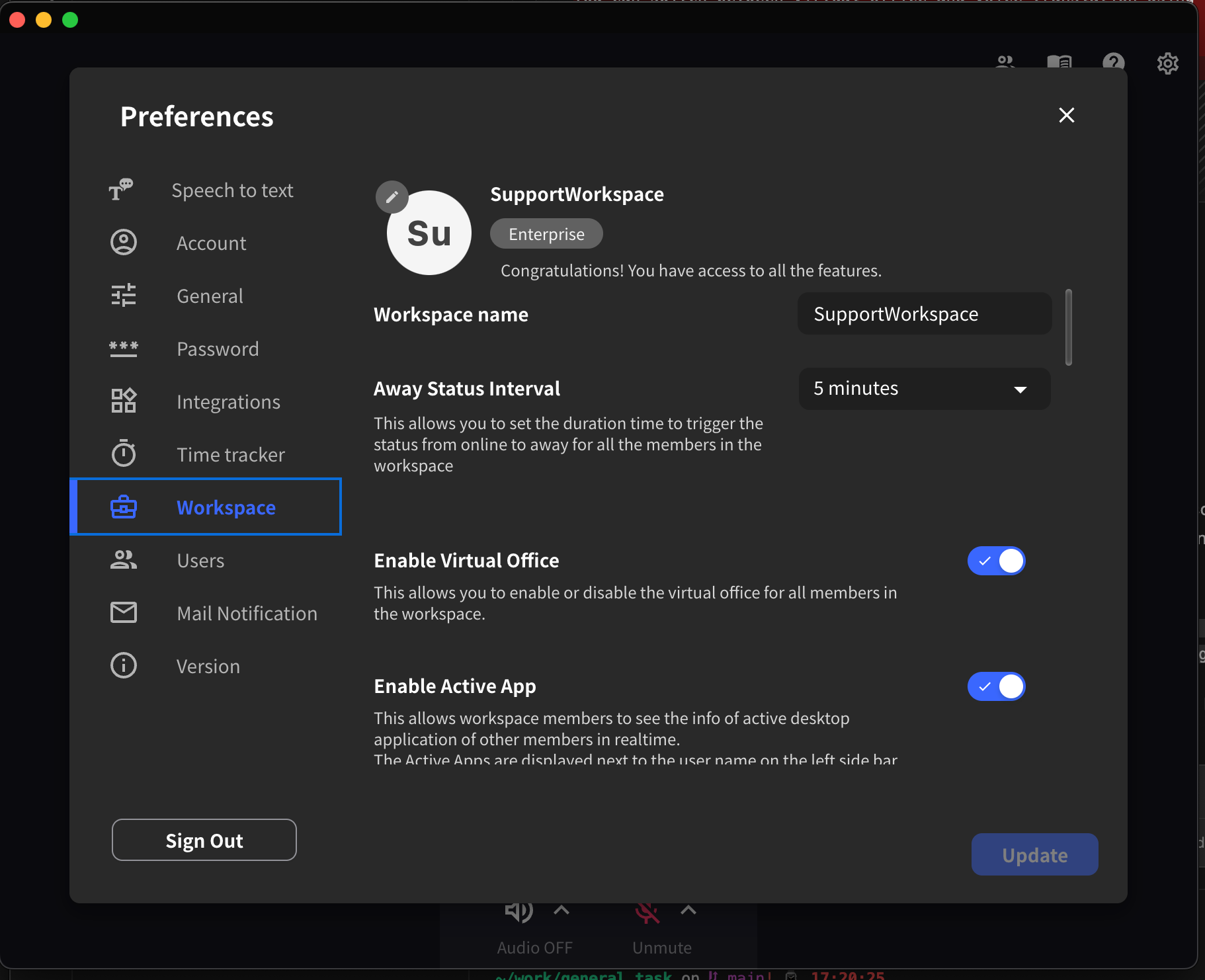 Virtual Office Settings ဖွင့်ခြင်း