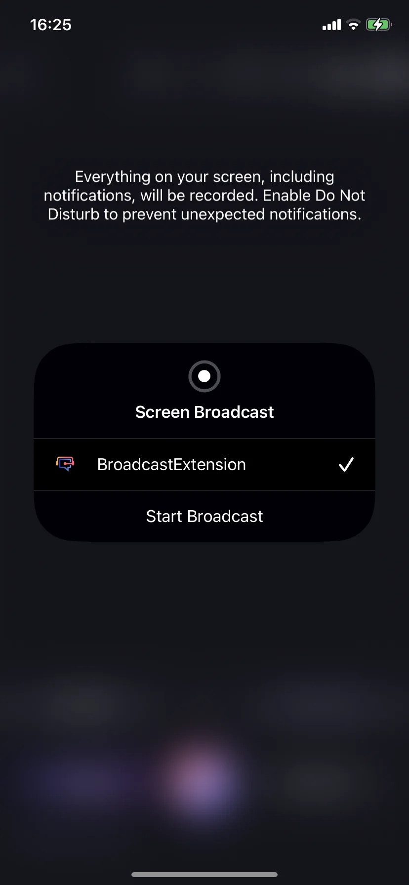 iOS Start Broadcast 提示