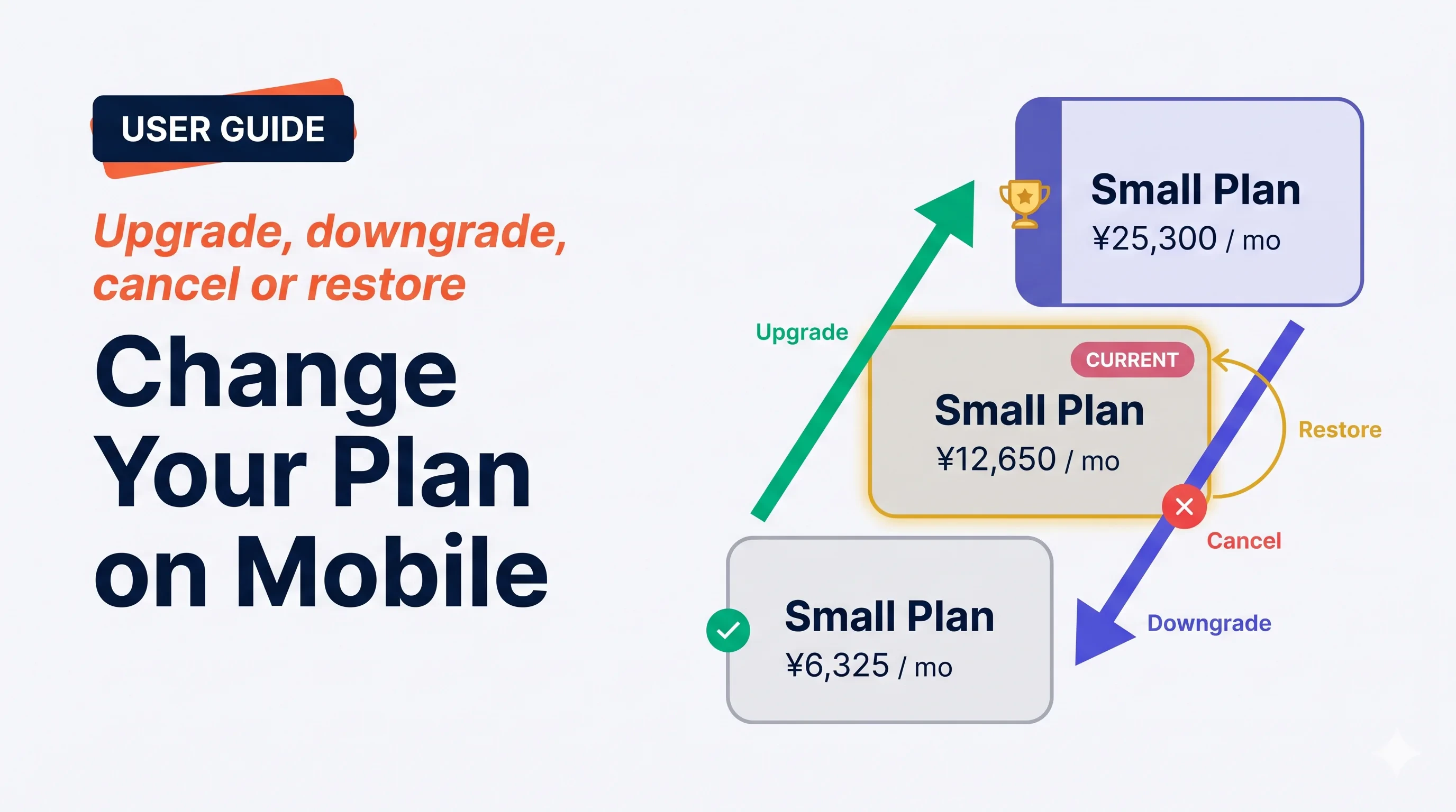 Upgrade, Downgrade & Cancel on Mobile