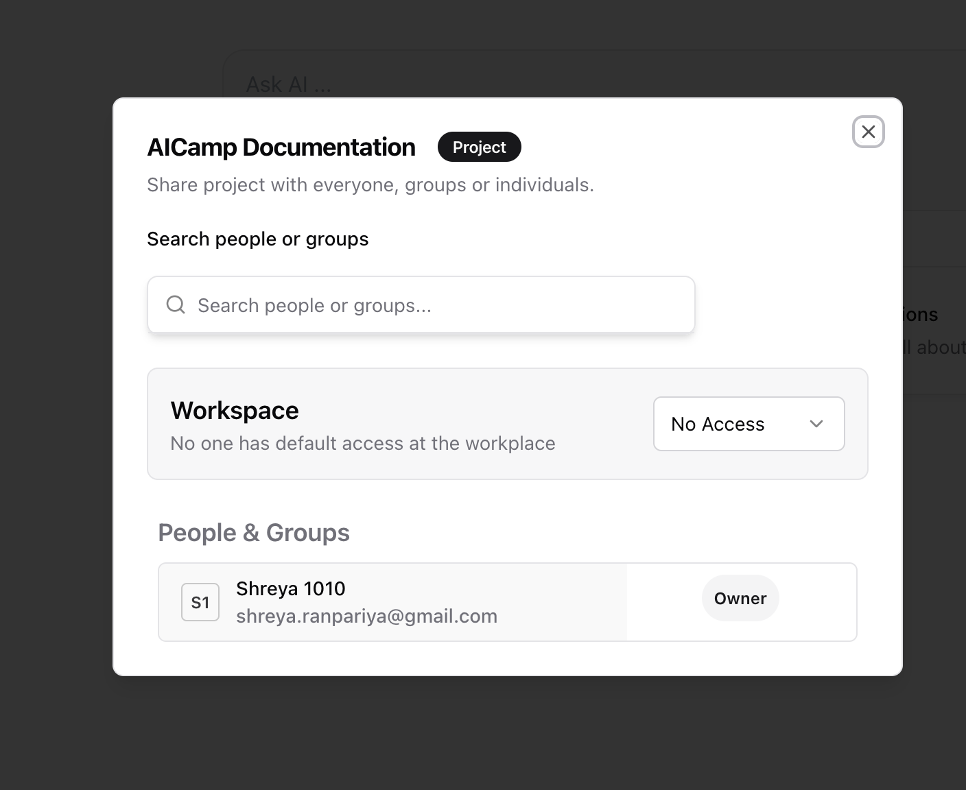 Share Project Popup Pn