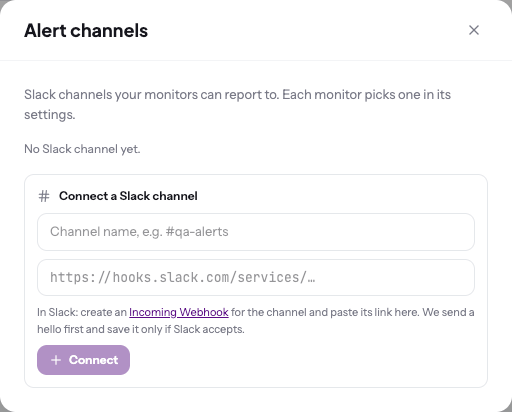 Connect a Slack channel