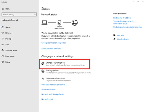 Network Sharing Center