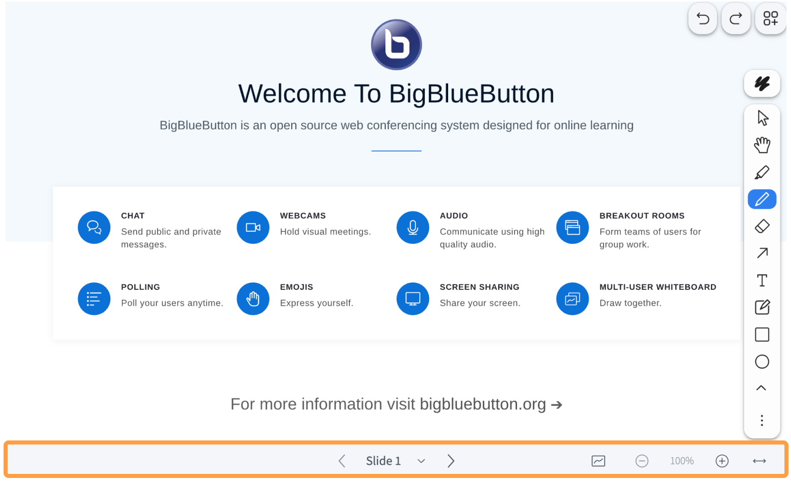 Use the presentation controls - BigBlueButton