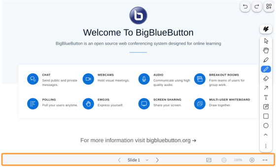 Presentation Control Use the presentation controls - BigBlueButton