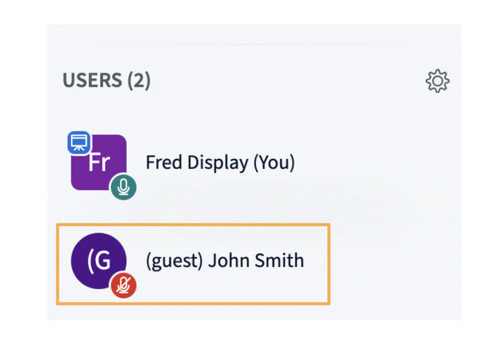Guest joined the BigBlueButton session as a viewer with the (guest) prefix on their name